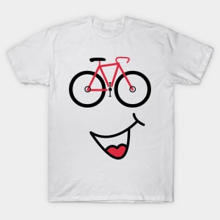 Smiley Face Racing Bike Emoji Cycling T-Shirt